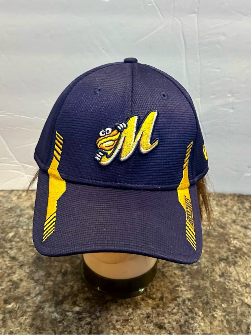 New Era Navy and Yellow Montgomery Biscuits Logo Baseball Cap